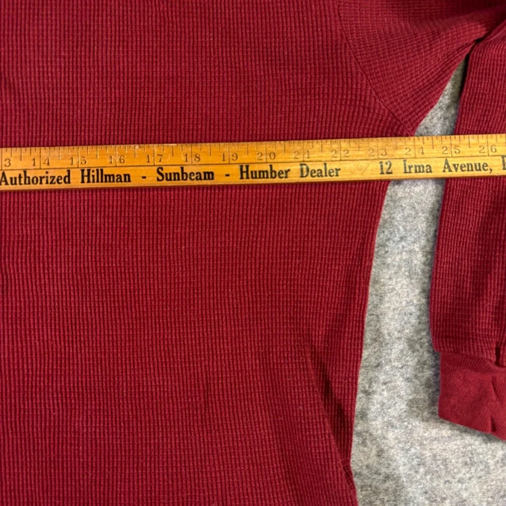 VTG GAP Red Waffle Knit Long Sleeve Thermal Shirt Mens M‎ Made in USA Faded Cozy